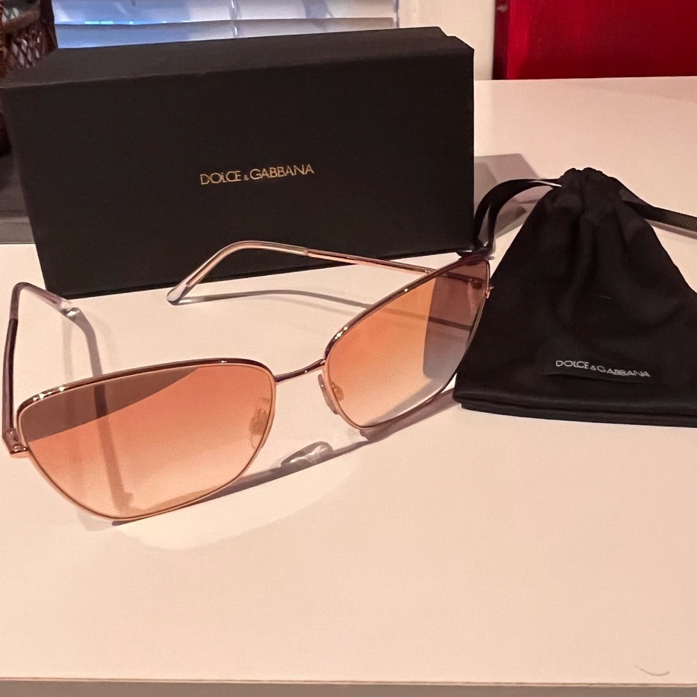 Dolce & Gabbana Pink Rose Gold Sunglasses